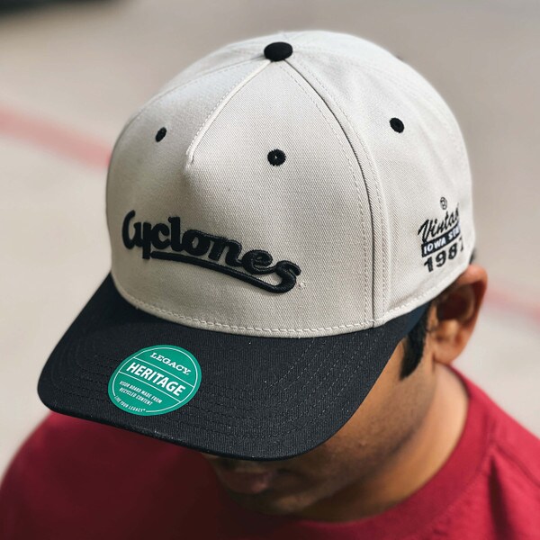 Legacy Cyclones Script Cream & Black Structured Hat